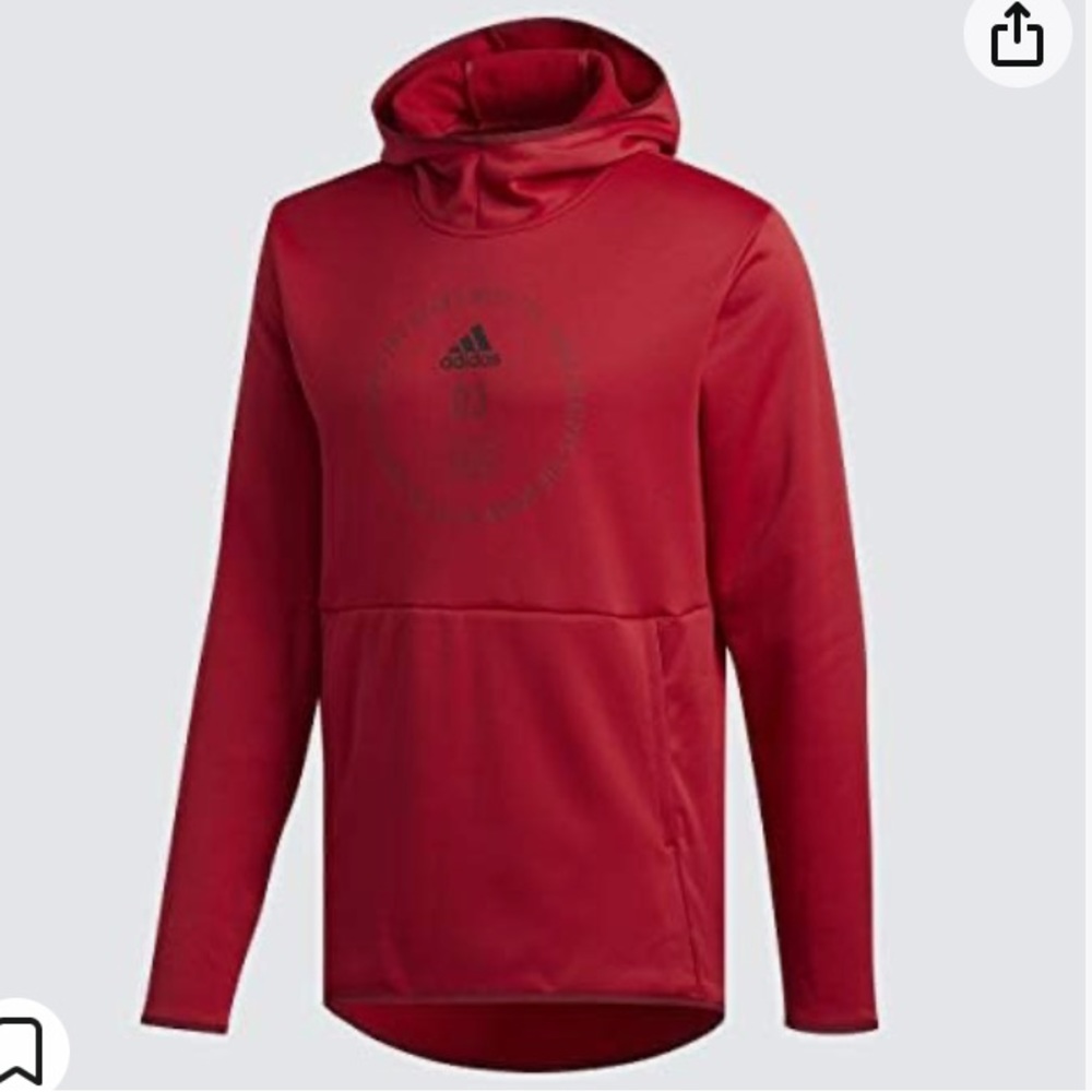 adidas Team Issue Lifestyle Badge of Sport Hoodie – Active Maroon/Black size M